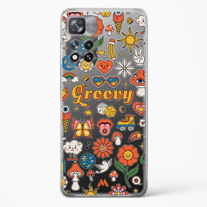 Stickered Grooviness Crystal Clear Transparent Case-(Xiaomi)