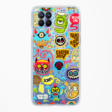 Stickered Monsters Crystal Clear Transparent Case-(Realme)