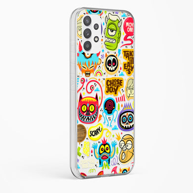 Stickered Monsters Crystal Clear Transparent Case-(Samsung)