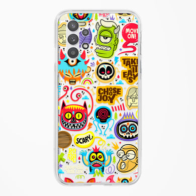 Stickered Monsters Crystal Clear Transparent Case-(Samsung)