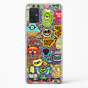 Stickered Monsters Crystal Clear Transparent Case-(Samsung)