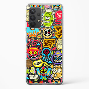 Stickered Monsters Crystal Clear Transparent Case-(Samsung)