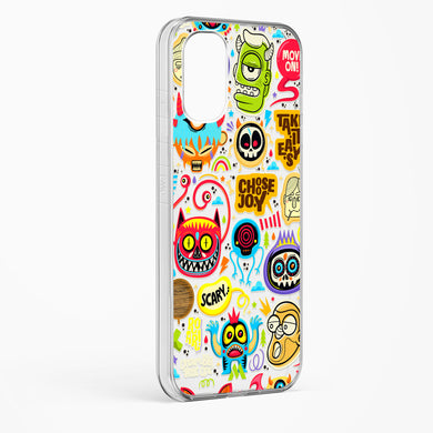 Stickered Monsters Crystal Clear Transparent Case-(Samsung)