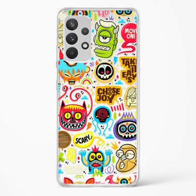 Stickered Monsters Crystal Clear Transparent Case-(Samsung)