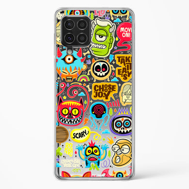 Stickered Monsters Crystal Clear Transparent Case-(Samsung)