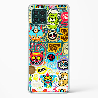 Stickered Monsters Crystal Clear Transparent Case-(Samsung)