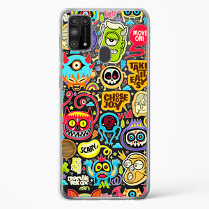 Stickered Monsters Crystal Clear Transparent Case-(Samsung)