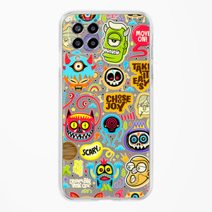 Stickered Monsters Crystal Clear Transparent Case-(Samsung)