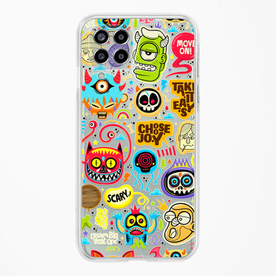 Stickered Monsters Crystal Clear Transparent Case-(Samsung)
