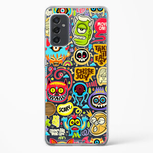 Stickered Monsters Crystal Clear Transparent Case-(Samsung)