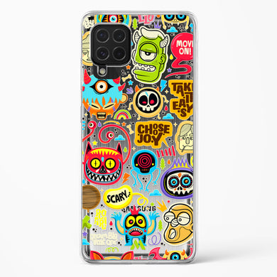 Stickered Monsters Crystal Clear Transparent Case-(Samsung)
