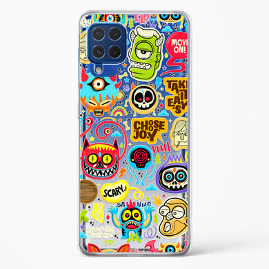 Stickered Monsters Crystal Clear Transparent Case-(Samsung)