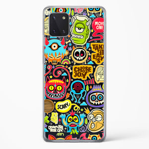 Stickered Monsters Crystal Clear Transparent Case-(Samsung)