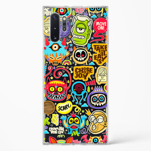 Stickered Monsters Crystal Clear Transparent Case-(Samsung)