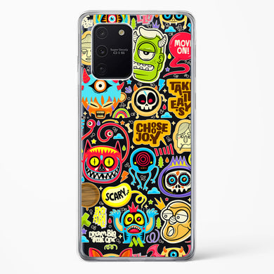 Stickered Monsters Crystal Clear Transparent Case-(Samsung)