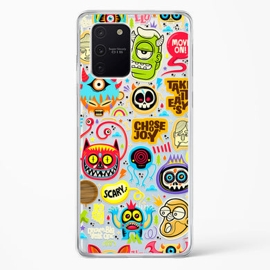 Stickered Monsters Crystal Clear Transparent Case-(Samsung)