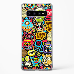Stickered Monsters Crystal Clear Transparent Case-(Samsung)