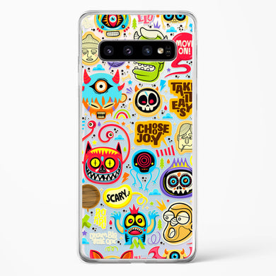 Stickered Monsters Crystal Clear Transparent Case-(Samsung)