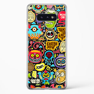 Stickered Monsters Crystal Clear Transparent Case-(Samsung)