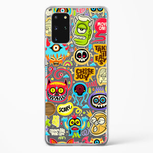 Stickered Monsters Crystal Clear Transparent Case-(Samsung)