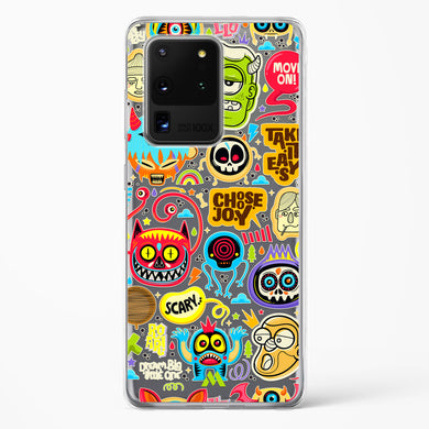 Stickered Monsters Crystal Clear Transparent Case-(Samsung)