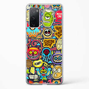 Stickered Monsters Crystal Clear Transparent Case-(Samsung)