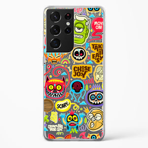 Stickered Monsters Crystal Clear Transparent Case-(Samsung)
