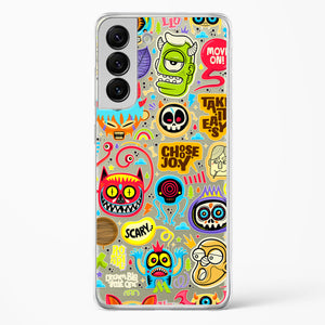 Stickered Monsters Crystal Clear Transparent Case-(Samsung)