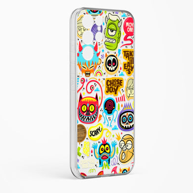 Stickered Monsters Crystal Clear Transparent Case-(Samsung)