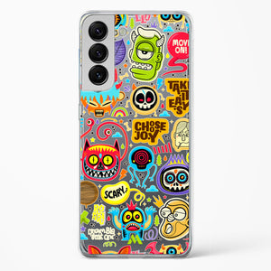 Stickered Monsters Crystal Clear Transparent Case-(Samsung)