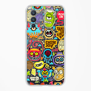 Stickered Monsters Crystal Clear Transparent Case-(Vivo)