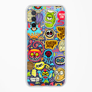 Stickered Monsters Crystal Clear Transparent Case-(Vivo)