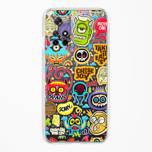 Stickered Monsters Crystal Clear Transparent Case-(Xiaomi)