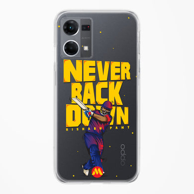 Rishabh Pant Never Back Down Crystal Clear Transparent Case (Oppo)