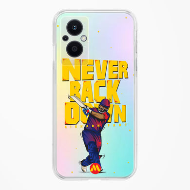 Rishabh Pant Never Back Down Crystal Clear Transparent Case (Oppo)