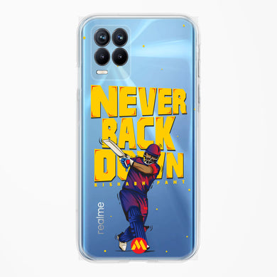 Rishabh Pant Never Back Down Crystal Clear Transparent Case (Realme)