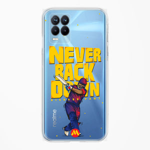 Rishabh Pant Never Back Down Crystal Clear Transparent Case-(Realme)