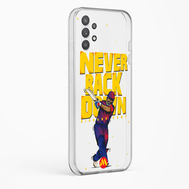 Rishabh Pant Never Back Down Crystal Clear Transparent Case-(Samsung)