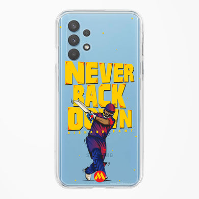 Rishabh Pant Never Back Down Crystal Clear Transparent Case-(Samsung)