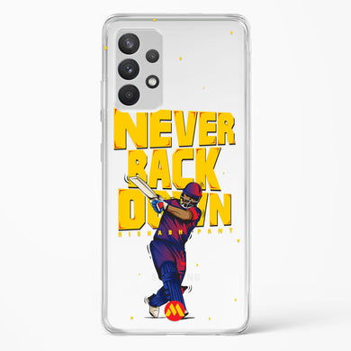 Rishabh Pant Never Back Down Crystal Clear Transparent Case-(Samsung)