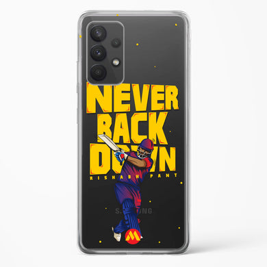 Rishabh Pant Never Back Down Crystal Clear Transparent Case-(Samsung)