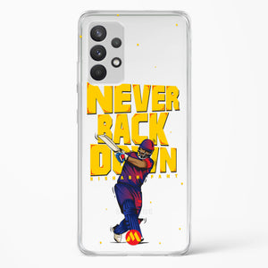 Rishabh Pant Never Back Down Crystal Clear Transparent Case-(Samsung)