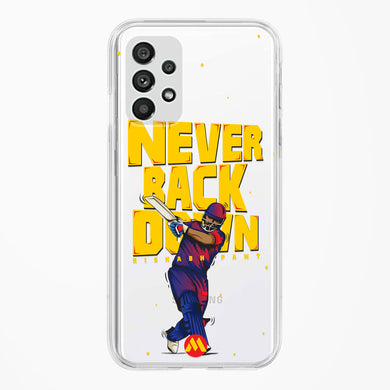 Rishabh Pant Never Back Down Crystal Clear Transparent Case-(Samsung)