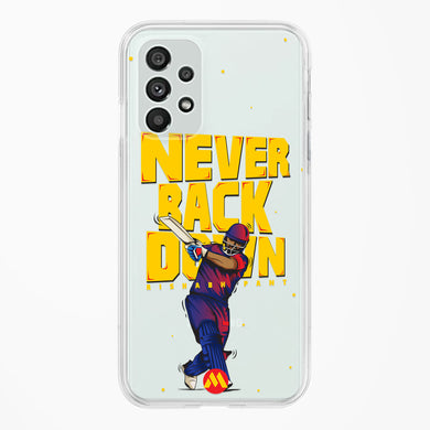 Rishabh Pant Never Back Down Crystal Clear Transparent Case-(Samsung)