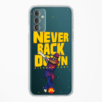 Rishabh Pant Never Back Down Crystal Clear Transparent Case-(Samsung)