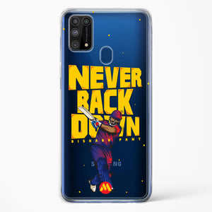 Rishabh Pant Never Back Down Crystal Clear Transparent Case-(Samsung)