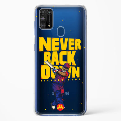 Rishabh Pant Never Back Down Crystal Clear Transparent Case-(Samsung)