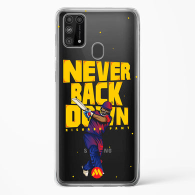 Rishabh Pant Never Back Down Crystal Clear Transparent Case-(Samsung)
