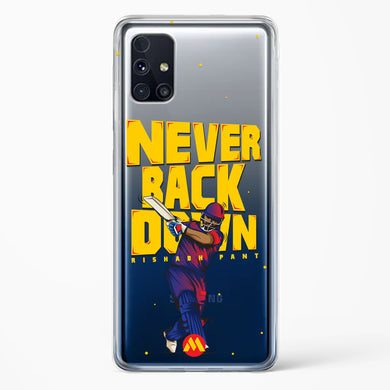 Rishabh Pant Never Back Down Crystal Clear Transparent Case-(Samsung)