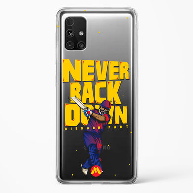 Rishabh Pant Never Back Down Crystal Clear Transparent Case-(Samsung)